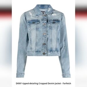 DKNY DENIM CROP JACKET SIZE 3X